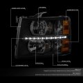 Auto Dynasty Led Drl Tinted Housing Amber Corner Headlight Lamps Tool Kit Compatible With Chevy Silverado 07-14