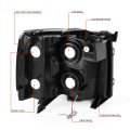 Auto Dynasty Led Drl Tinted Housing Amber Corner Headlight Lamps Tool Kit Compatible With Chevy Silverado 07-14
