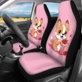 Zoutairong Strawberry Corgi Car Seat Covers For Women 4 Pack Full Set Accessories Front Rear Cover Split Bench Universal Size