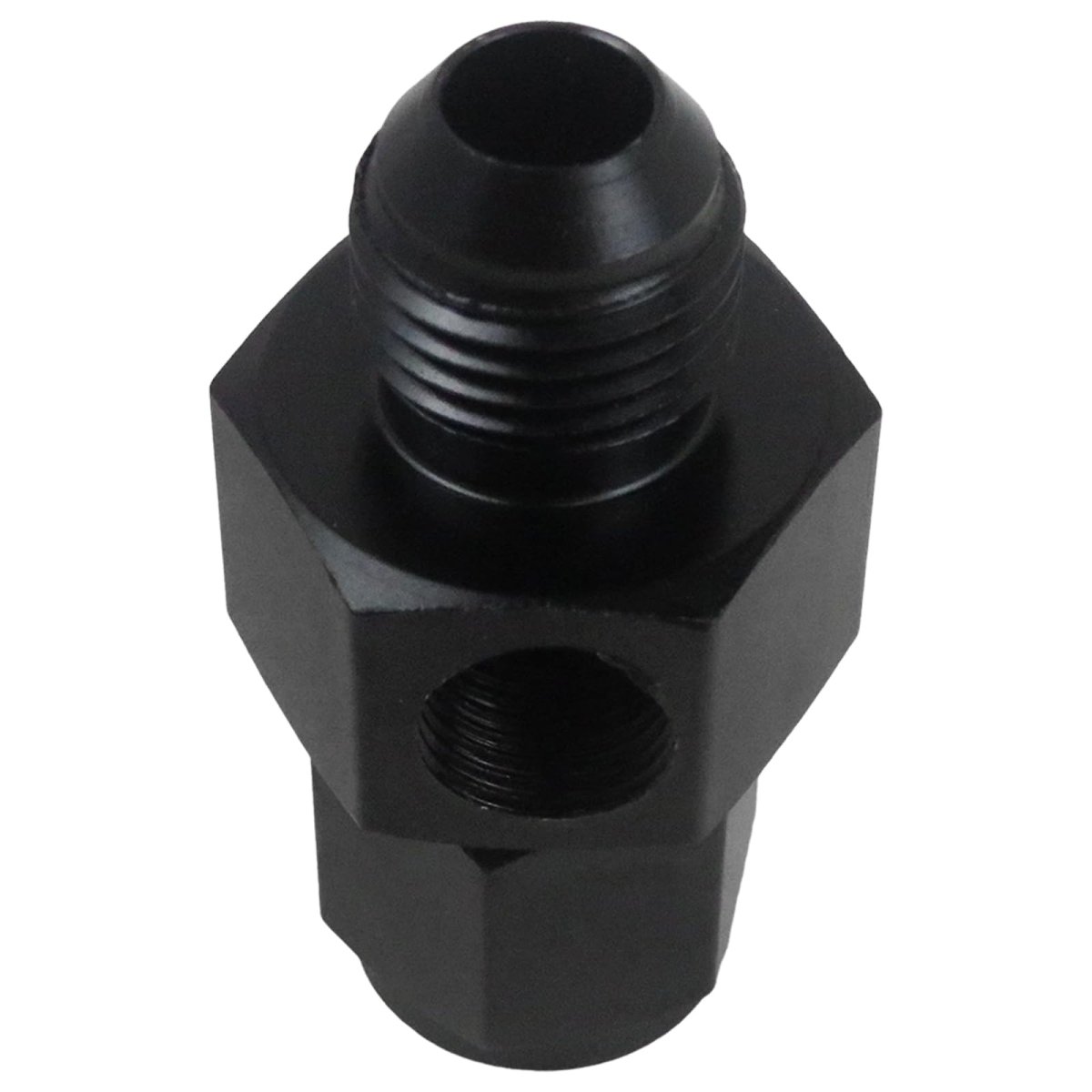 6an To 1 8 In Npt Fuel Pressure Sensor Adapter Fitting 6061 T6 Aluminum Black 1500 Psi Working For Line Rail And Efi Systems