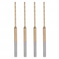 4pcs Mini Twist Drill Bit 1mm Micro Engraving Bits High-speed Steel 2 35mm Shank Titanium Coated For Diy Resin Amber And Wood 