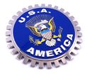 Usa America Grille Badge For Car Truck Grill Mount Flag Metal Chrome Plated 