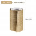 Uxcell Wood Grain Tape 5 91 X16 Ft Wall Paper Border Sticker Self-adhesive Repair Patch With Scraper For Corner Table Door Sofa
