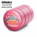 Princess Crown Tiara Pink Background Tire Rim Wheel Aluminum Valve Stem Caps