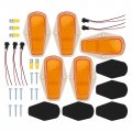 Autokay 5pcs Cab Roof Light Marker Amber Covers W Base Housing Fits For Ford F-150 73-97