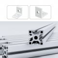 Uxcell 1515a Aluminum Extrusion Profile Corner Bracket 2 Holes L-shape Right Angle Joint Connectors Silver 12 Pcs