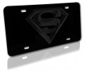 Superman Premium All Black 3d Metal License Plate