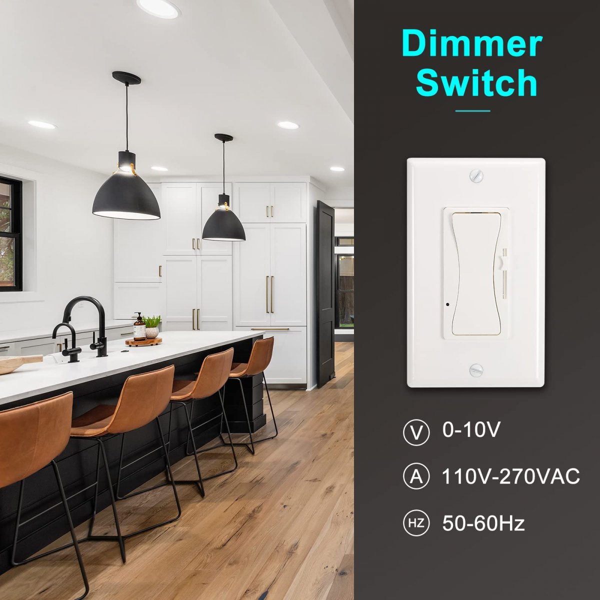 Patikil Dimmer Switch 0-10v 10 Pack Low Voltage Single-pole Or 3-way For Dimmable Led Lights Cfl Halogen And Incandescent Bulbs