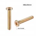 Uxcell M6x35mm Furniture Screw Hex Socket Machine Screws Zinc Plated Fasteners Bolts Full Thread Carbon Steel 10pcs