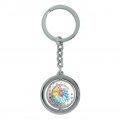 Graphics More Care Bears Unlock The Magic Hug Life Keychain Spinning Round Chrome Plated Metal