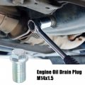 X Autohaux 4 Pcs M14x1 5 Steel Engine Oil Drain Plug Screw With Seal Ring For Mercedes-benz Dodge Caravan Jeep Compass Silver