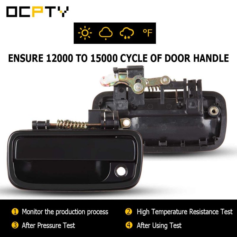 Door Handle Exterior Front Driver Left Side Replacement Fit 1995-2004 For Tacoma Outside Black