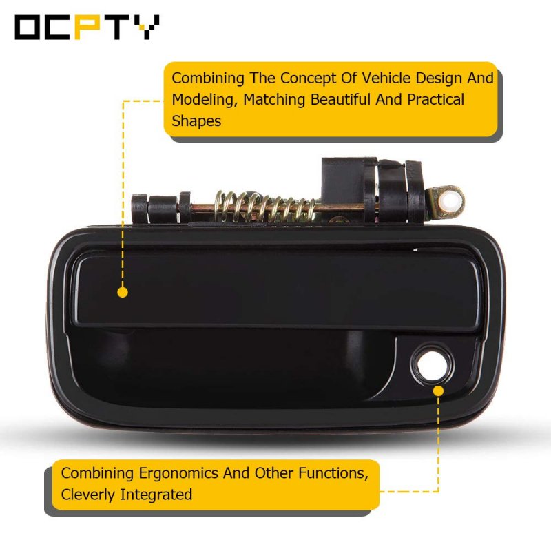 Door Handle Exterior Front Driver Left Side Replacement Fit 1995-2004 For Tacoma Outside Black