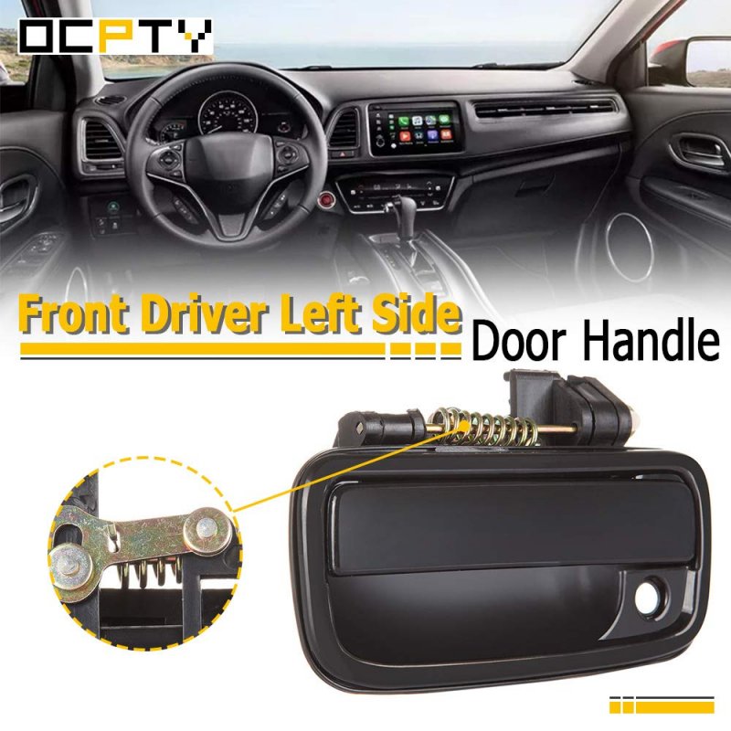 Door Handle Exterior Front Driver Left Side Replacement Fit 1995-2004 For Tacoma Outside Black