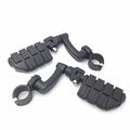 Black Adjustable Dually Highway P-clamps Large Footpeg Footrest For V-star Roadstar Suzuki Boulevard Equipped With 1-1 2 Inch 1 