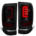 Auto Dynasty Black Housing Smoke Lens C-shape Led Stripe Bar Brake Tail Lights Lamps Compatible With Dodge Ram 1500 2500 3500