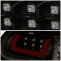 Auto Dynasty Black Housing Smoke Lens C-shape Led Stripe Bar Brake Tail Lights Lamps Compatible With Dodge Ram 1500 2500 3500
