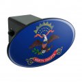 North Dakota State Flag Oval Tow Trailer Hitch Cover Plug Insert