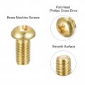 Uxcell Brass Machine Screws M4x8mm Phillips Pan Head Fastener Bolts For Furniture Office Equipment Electronics 20pcs