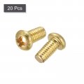 Uxcell Brass Machine Screws M4x8mm Phillips Pan Head Fastener Bolts For Furniture Office Equipment Electronics 20pcs