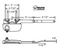 Casement Window Operator Right Hand Sill Mount Dyad White 36-205-3e Ellipse Style For Windows Opening Up To 90 Degrees Metal 