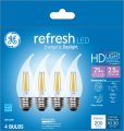 Ge Lighting Refresh Led Decorative Light Bulbs 2 5 Watt 25 Equivalent Daylight Medium Base 4 Pack