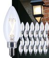 Satco 3w Led B11 Candle Light Bulb 3000k Soft White 200 Lumens Clear Finish E12 Candelabra Base Dimmable 300 Degree Beam