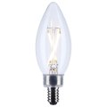Satco 3w Led B11 Candle Light Bulb 3000k Soft White 200 Lumens Clear Finish E12 Candelabra Base Dimmable 300 Degree Beam
