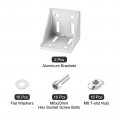 Uxcell 2set Inside Corner Bracket Gusset Kits 78x78x79mm 8080 Angle Connector For 6060 Series Aluminum Profile Silver 16 X