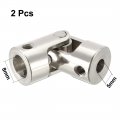 Uxcella 2pcs 5mm To 8mm Inner Dia Rotatable Universal Steering Shaft U Joint Coupler L35xd14