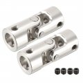 Uxcella 2pcs 5mm To 8mm Inner Dia Rotatable Universal Steering Shaft U Joint Coupler L35xd14