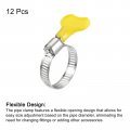 Uxcell Worm Gear Hose Clamp 12pcs 3 4 1 Key Type Adjustable Stainless Steel Clamps With Plastic Handle For Securing