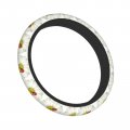 Ladybug Sitting White Daisy Steering Wheel Cover Universal 15 Inch Neoprene Car Protection Wrap Covers Fits Truck Suvs Car