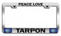 Peace Love Tarpon Fishing Chrome Metal License Plate Frame Tag Holder W73 