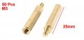Uxcell 50pcs Brass Hex Standoff Spacer Screw Female To Male 25mm 6mm M3 3mm