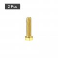 Uxcell Brass Hex Bolts 3 8-16x1-1 2 2pcs Fully Thread Grade 4 8 Solid Hexagon Head Bolt Machine Screws For Machinery