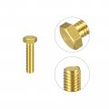 Uxcell Brass Hex Bolts 3 8-16x1-1 2 2pcs Fully Thread Grade 4 8 Solid Hexagon Head Bolt Machine Screws For Machinery