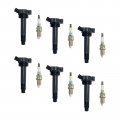 Ad Auto Parts Ignition Coil Pack 6 7805-3171 Coils Iridium Spark Plugs For 2004-2010 Toyota Highlander 2004-2006 Camry Uf430 