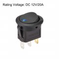 Uxcell Spst Boat Rocker Switch Led Light Dc 12v Toggle For Marine On Off 20a Blue 2pcs