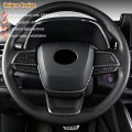 Lexley 4pcs Carbon Fiber Style Steering Wheel Button Cover Sticker Interior Accessories Abs Trim For Toyota Highlander 2020
