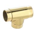 Bar Hardware Polished Solid Brass Fit 2 Tube T Connector 