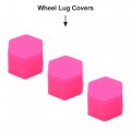Uxcell 20pcs 21mm Rubber Car Wheel Tire Nut Screw Lug Dust Cover Caps Hub Protector Pink Universal Replacement