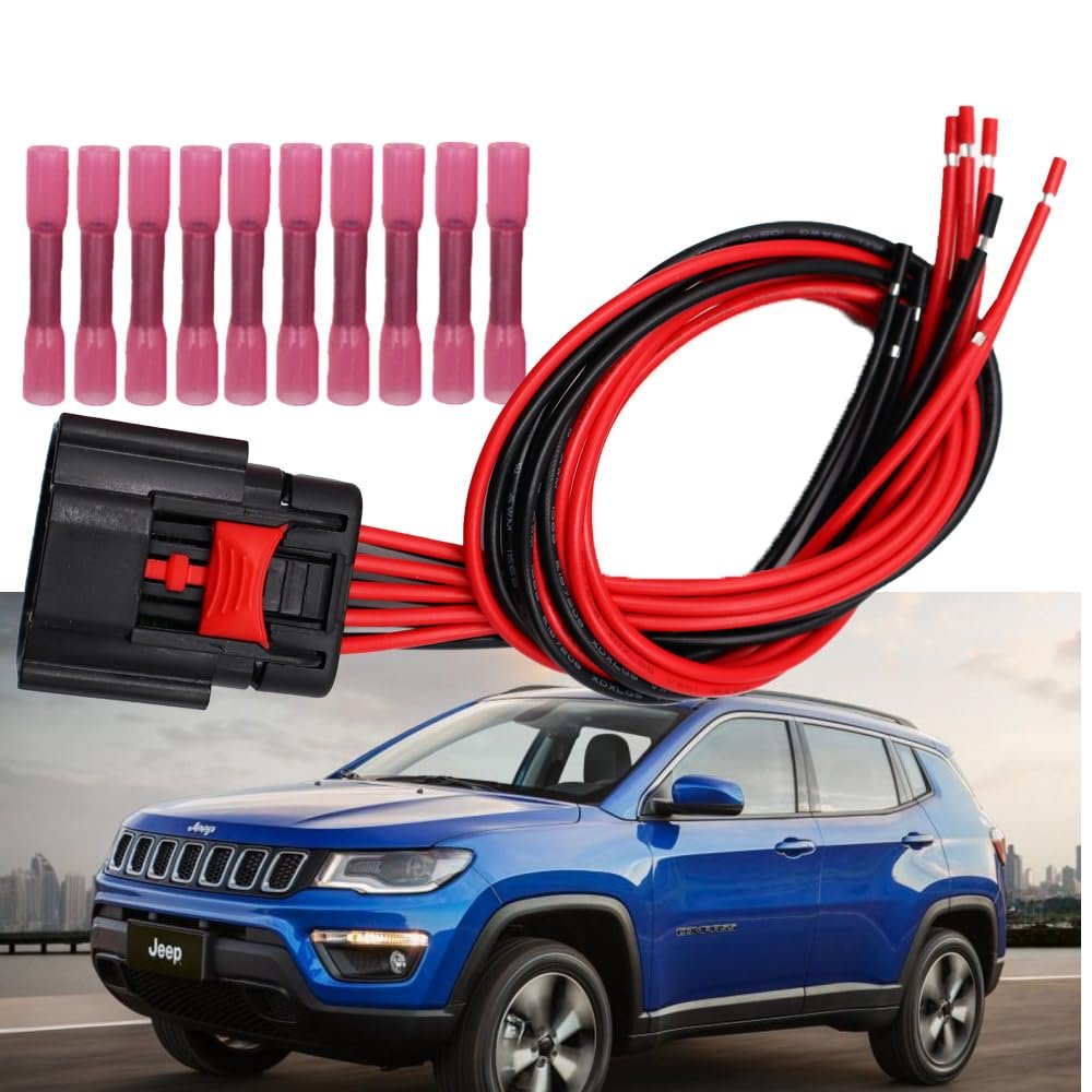 Headlights Pigtail Connector For Jeep Compass 2017 2021 10 Pin Wire Harness 55112706af Waterproof Female Socket 11 8 In Length