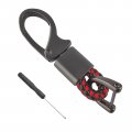 Augeny Car Key Fobchains 360 Degrees Rotatable Leather Keys Chain Holder With Anti-lost D-ring Universal Sturdy Metal Key 
