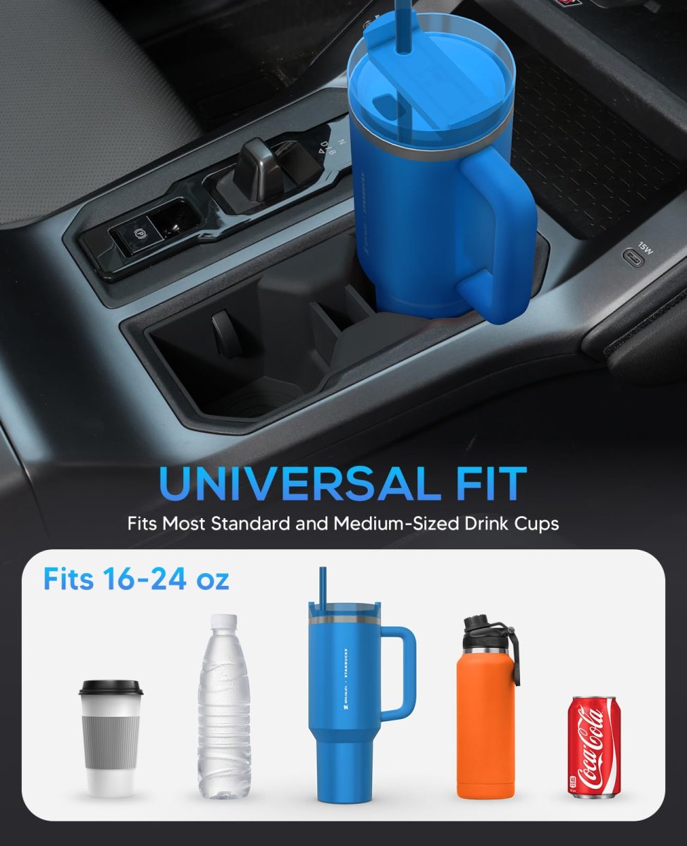 Cup Holder Inserts For 2026 Toyota Rav4 Anti Slip Waterproof Silicone Front And Rear Center Console Black 2 Pieces