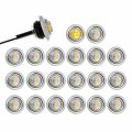 Pack Of 20 Amber Led Side Marker Lights 3 4 In Clear Lens Bullet Clearance Indicator With Stainless Ring Covers For Truck 