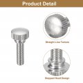 Uxcell M5x16mm Knurled Thumb Screws 6pcs Brass Bolts With Shoulder Grip Knobs Fasteners Silver Tone