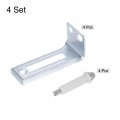 Uxcell 4 Sets Bifold Door Hardware Bottom Pivot With Support Metal Plate Bi-fold Kit For Folding Pocket Accordion Barn