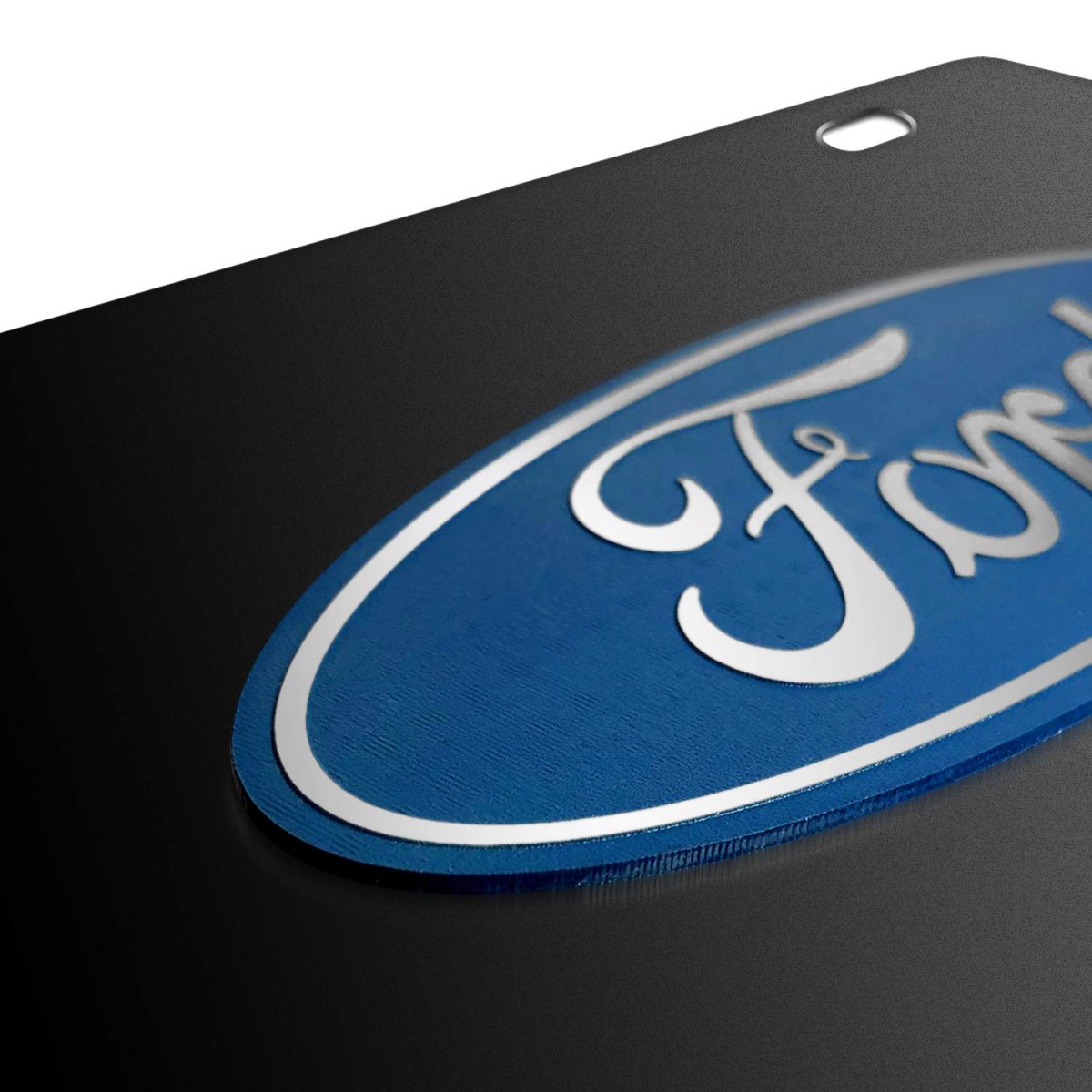 Ford Mustang Pony And Script 3d Logo Black Stainless Steel License Plate Official Licensed