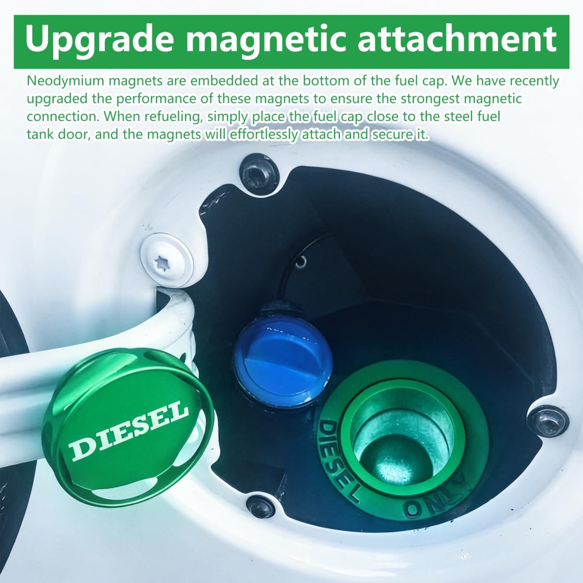 Magnetic Aluminum Diesel Fuel Tank Gas Cap For Gm 3 0l Duramax And Ram 1500 2500 3500 Trucks 2013 2014 2015 2016 2017 2018